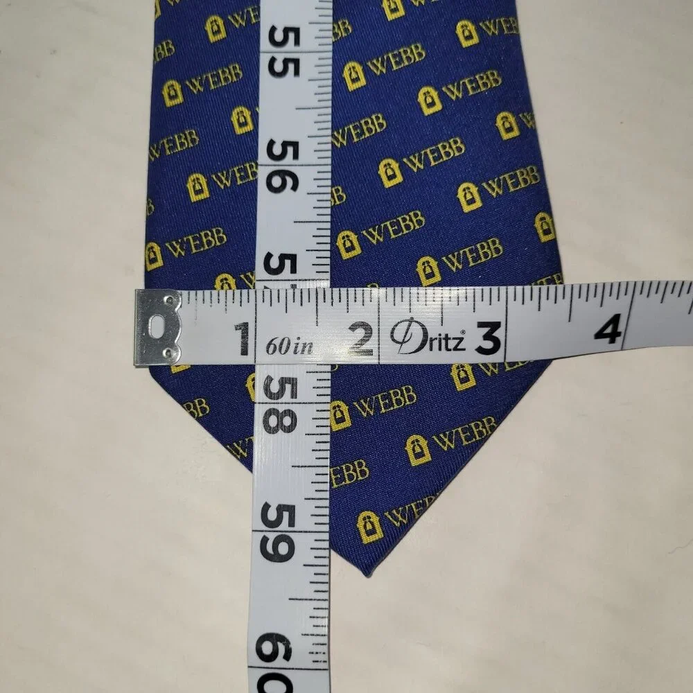 Vineyard Vines‎ Custom Collection Webb Tie Mens Necktie Blue Gold All Over Print